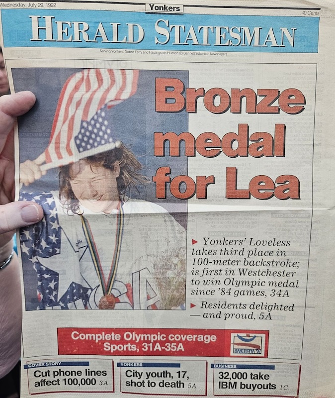 A photo from the Herald Statesman Newspaper entitled "Bronze Medal for Lea". 