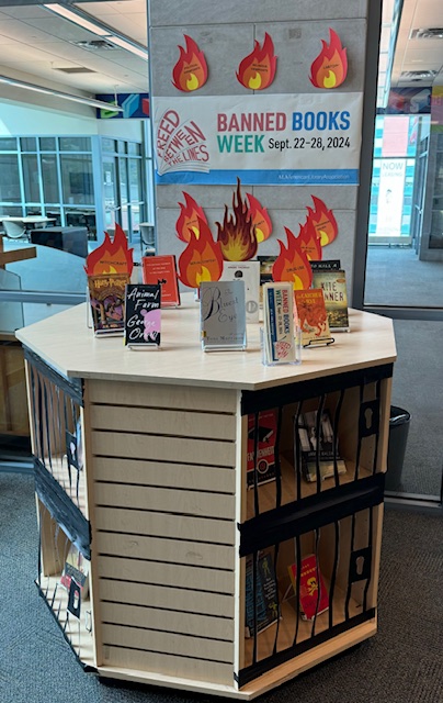 Banned Books Week Display at Riverfront Branch. 