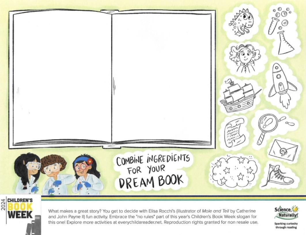 An interactive sheet for creating your own story book from Children's Book Week.