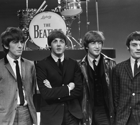 The Beatles with Jimmie Nicol in 1964. Photo from the Wikimedia Commons.