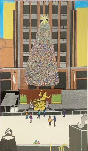 Image of painting of Skating Rink in NYC