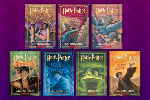 book covers of all harry potter books