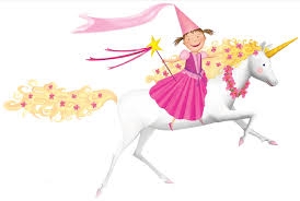 Image of Pinkalicious Riding a unicorn