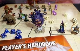 photo of D&D Board and pieces with players guide