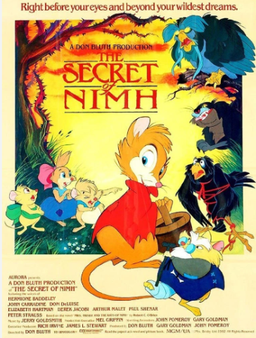 movie poster with mouse wearing red cape