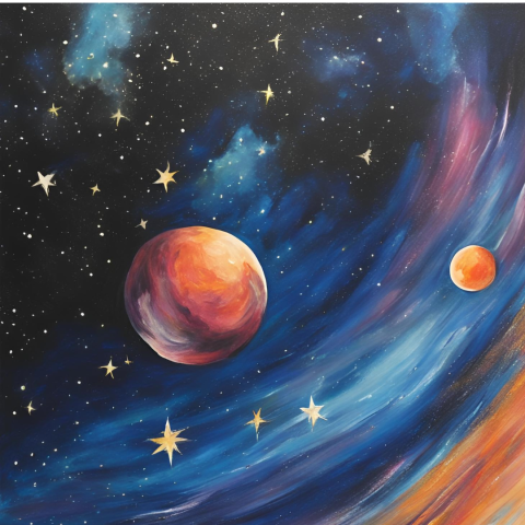 Image of Erica's Stars and Space painting