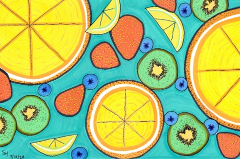 Image of Say Marte's Fun Fruit painting