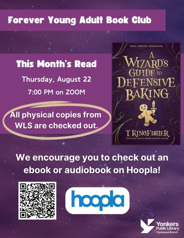 flyer directing people to hoopla to download ebook or audiobook of featured read
