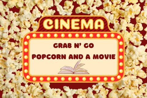 Image of popcorn and a cinema marquee