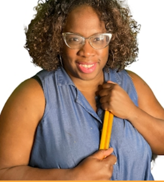 smiling woman holding drumsticks