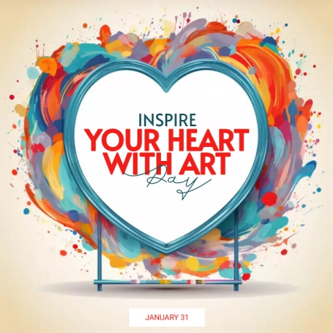 inspire your heart with art day in heart with paint swirls around it - credit Sirle K