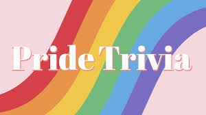 rainbow background pride trivia words in forefront